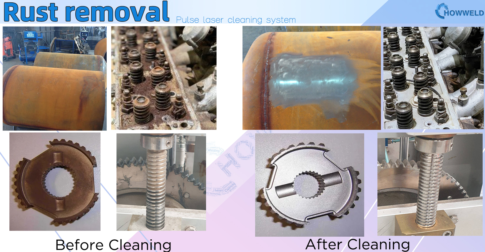 Pulse laser cleaning for rust removal
