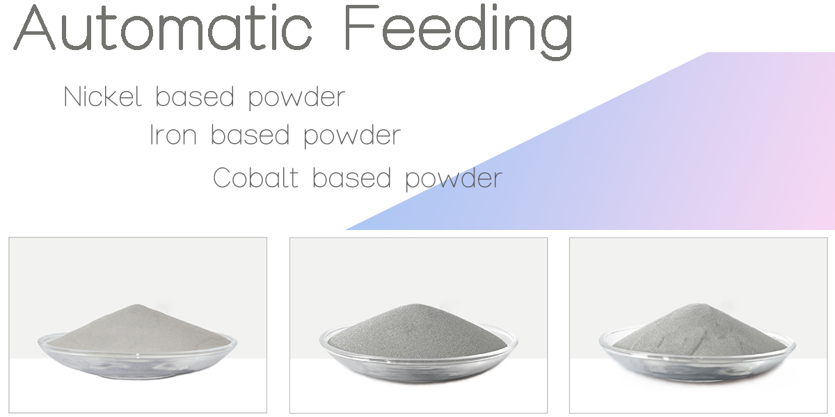 Metal powders feeding laser cladding