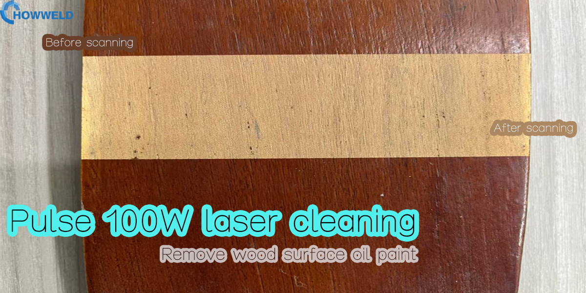 Pulse laser cleaning for wood painting