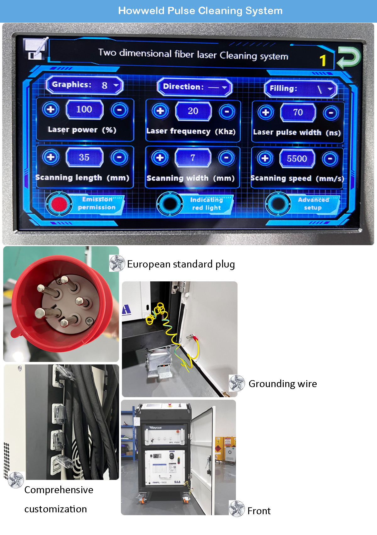 rubber mold surface cleaning pulse laser machine